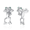 Merryshine 925 Sterling Silver Women Cute 3D Frog Post Stud Earing Set for Women