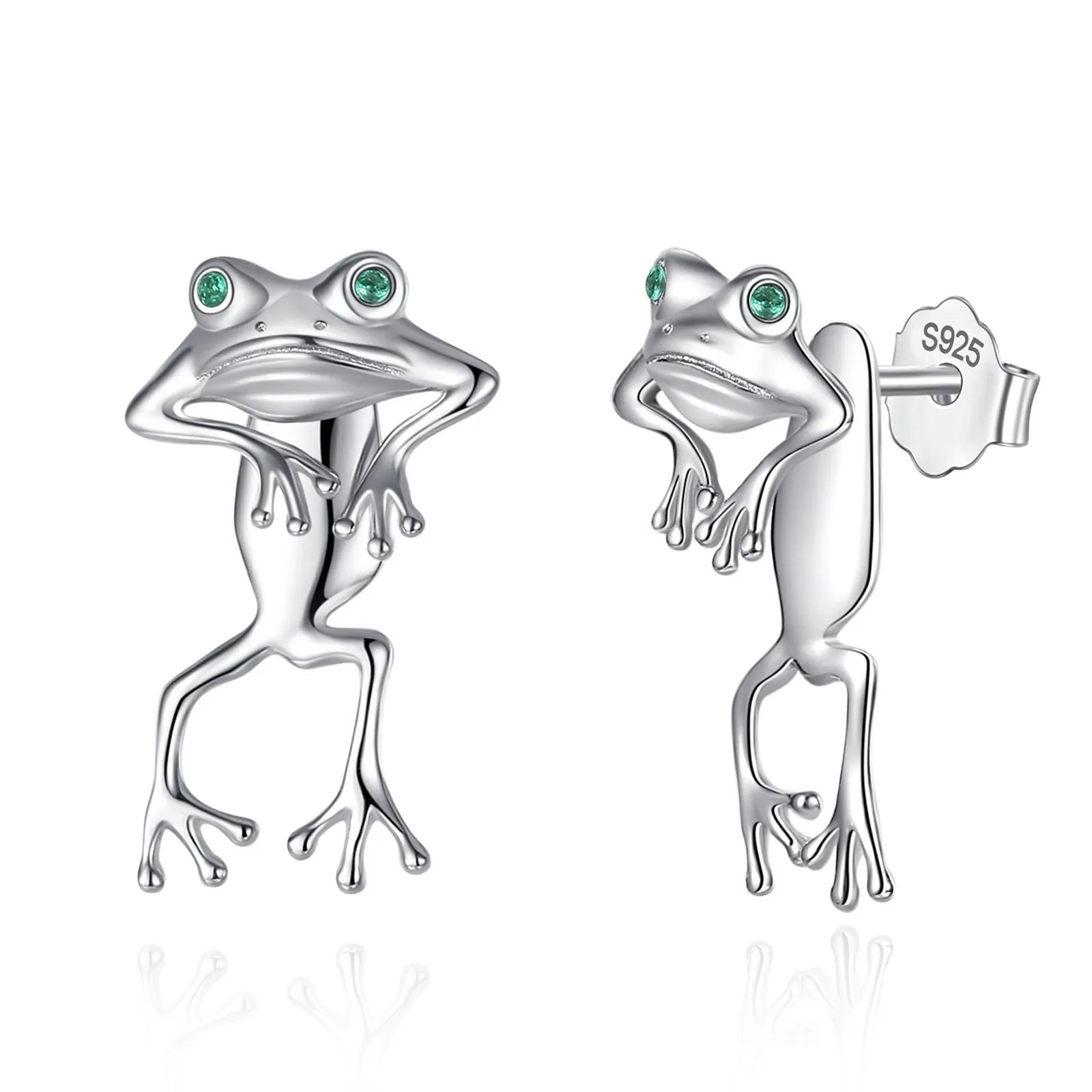 Merryshine 925 Sterling Silver Women Cute 3D Frog Post Stud Earing Set for Women