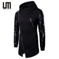 Liu Ming Trend Products Autumn Men Casual Stand Collar Solid Color Long Sleeves Zipper Cardigan Patchwork Sweatshirts