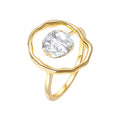 Personality Color Separation Fashion Jewelry Rings Women 925 Silver Gold Plated Hollow Circle Vintage Rings