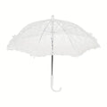 White Lace Parasol Umbrella - Vintage Floral Embroidery Bridal Wedding Accessory Lightweight Elegant Sun Protection for Women