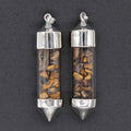 Hongzhuo Accessories Natural Tiger Eye Gravel Bullet-shaped Wishing Bottle Spirit Pendulum Drifting Bottle Pendant Jewelry