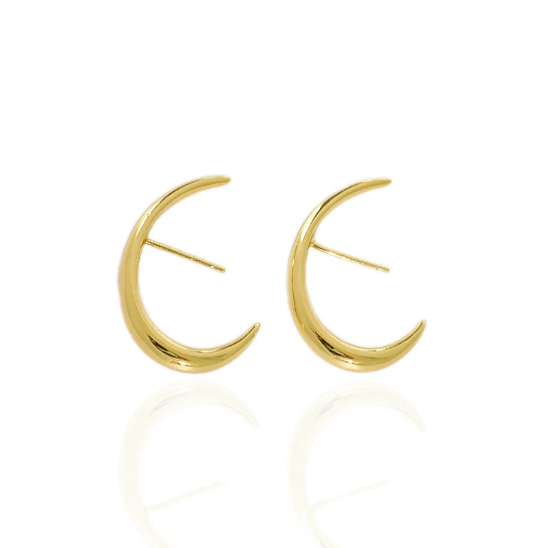 All Match C-Shaped Stud Earrings Minimalist Earring S925 Sterling Silver C Cuff Earring