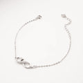 925 Sterling Silver Fine Chain Link Bracelet Infinite Love 8-Character Light Luxury Japanese South Korean Design Female Students