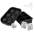 BPA Free Reusable Silicone 2 Sphere Ice Cube Trays Large Square Moulds Eco-Friendly Ice Cream Maker Tools