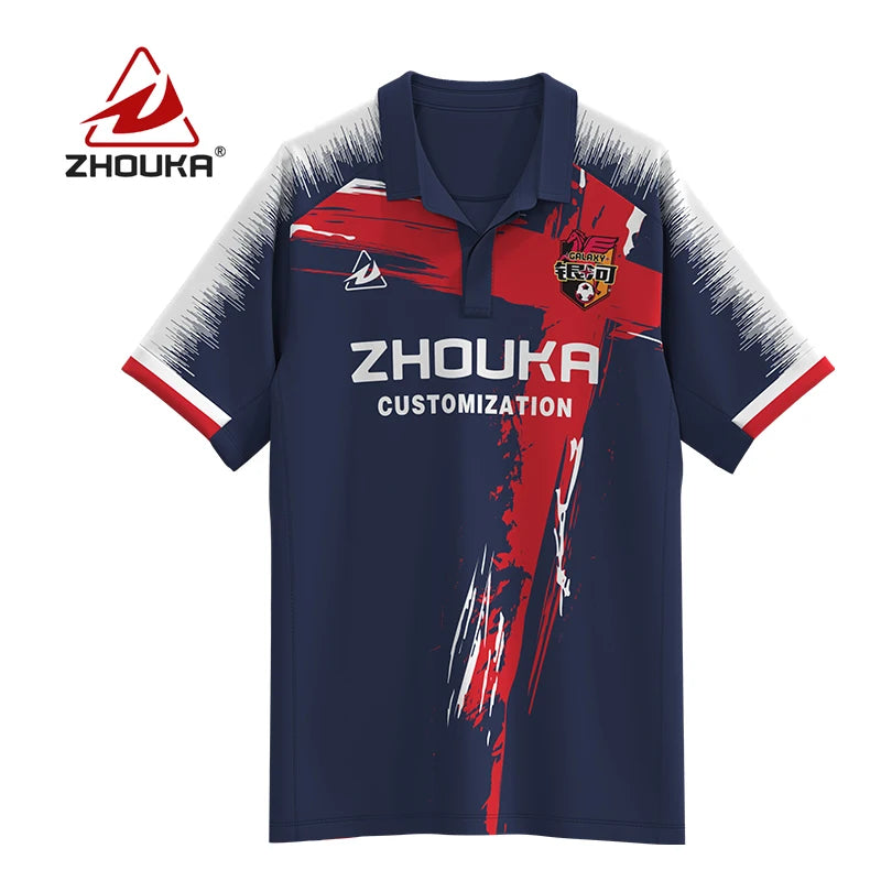 Wholesale Custom Design Football Jersey Casual Sports Sublimation Print Pattern  Soccer Jersey Uniforms Polo Shirts