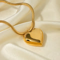 Personalised Jewelry Gift Smooth Pendant love Thicker Gold Platinum Color Stainless Steel Necklace