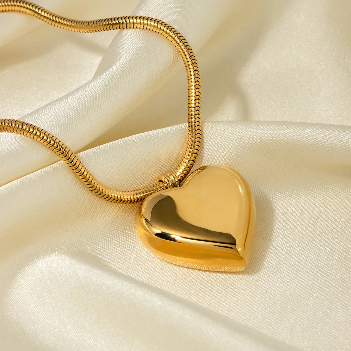 Personalised Jewelry Gift Smooth Pendant love Thicker Gold Platinum Color Stainless Steel Necklace