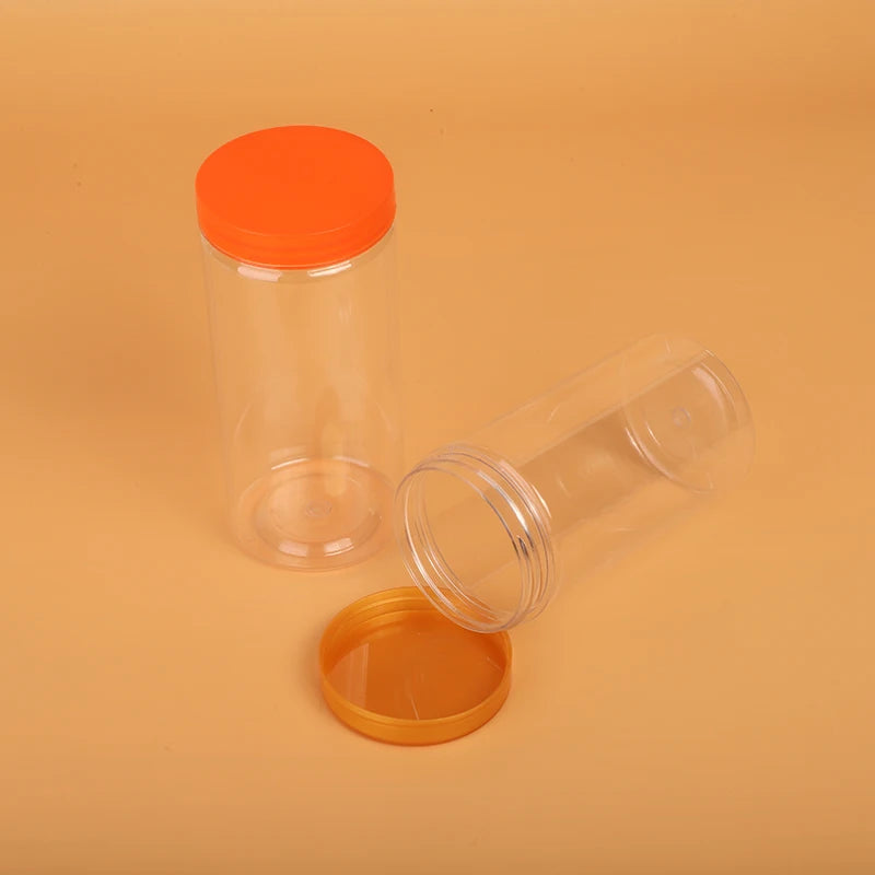 Cheap Wholesale Various Size 300ml 400ml Candy Empty Cans and Lids Plastic Bottles clear Pet Food Jar