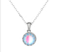 Moonstone Crown Clavicle Chain Pendant Necklace for Women Trendy Luxury Engagement Wedding Party Jewelry