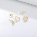 2024 New Arrival Luxury 925 Silver Jewelry Split Earrings Heart Shell Gold Plated Chandelier Earrings