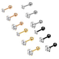 Wholesales Cartilage Ear Stud 3/4/5mm 16g 3 Colors Avaible Stainless Steel Earrings Piercing Body Tragus Helix Barbell Stud Conc