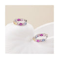 New Wholesale S925 Sterling Silver Diamond Rainbow Stud Earrings Zirconium Color Hoop Earrings with Colorful Stones