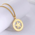 Supernatural Pentagram Runes Pagan Necklace Wiccan Pentacle Runes Patch Pendant Necklace Stainless Steel Men Jewelry Gift