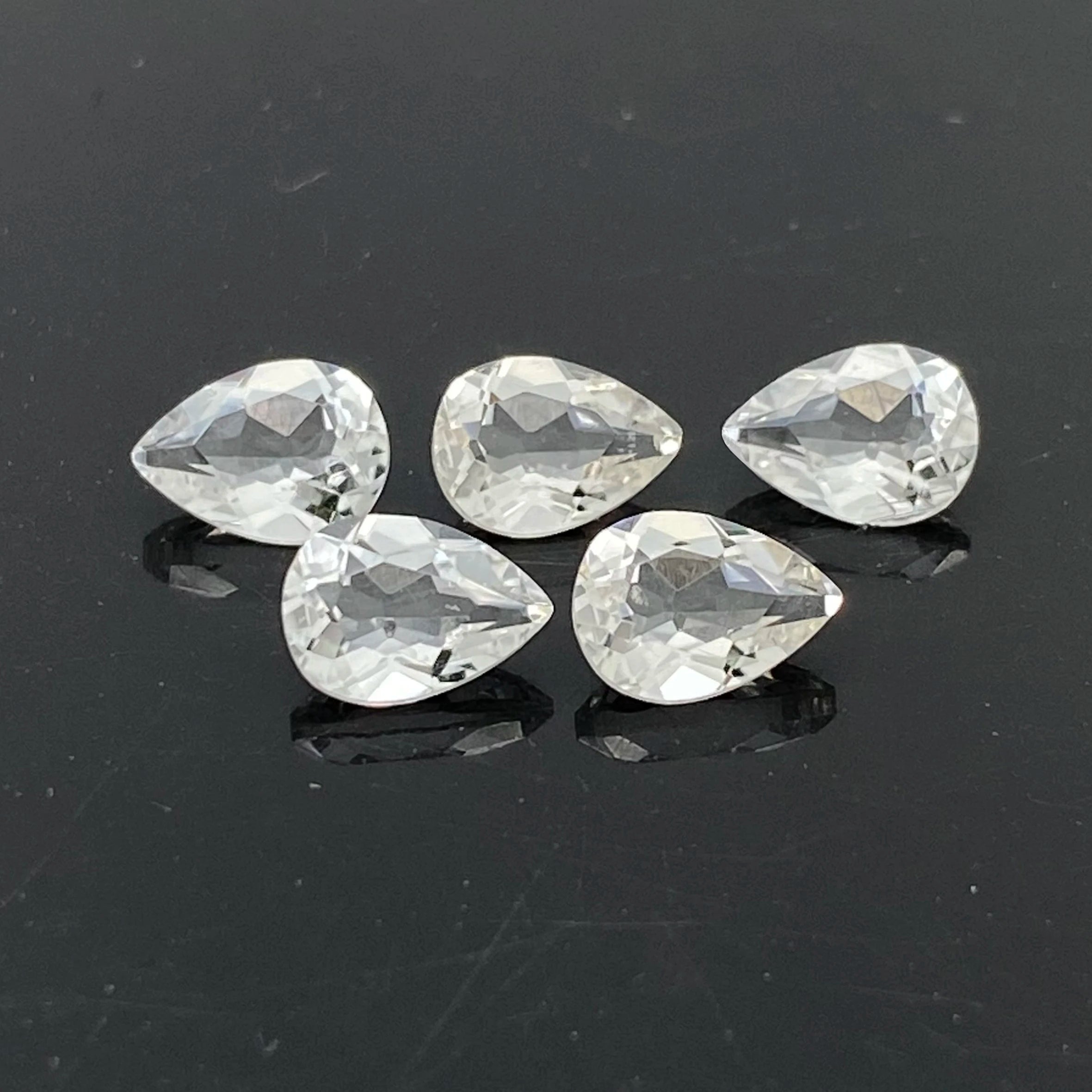 Pear Shape 5x3mm ~ 20x15mm Good Quality Faceted Gemstones Crystal Quartz  Natural Clear Quartz for Jewelry Making Natural White