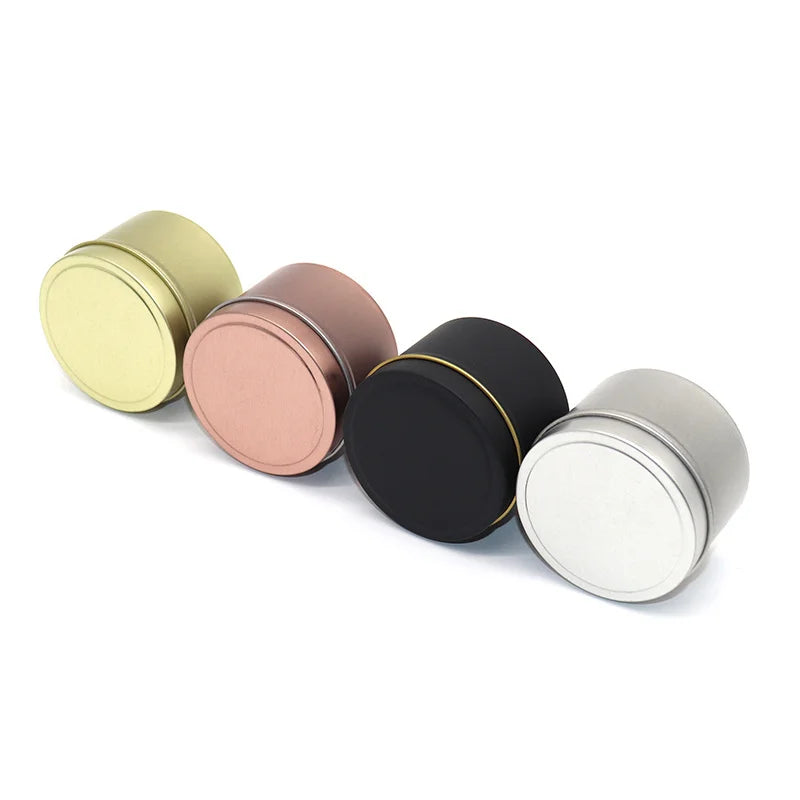 Wholesale Small Round Metal Can Gift Tin Box Manufacturer Empty Candle Jar With Lid Tea Container 3oz 4oz Candle Tins Can