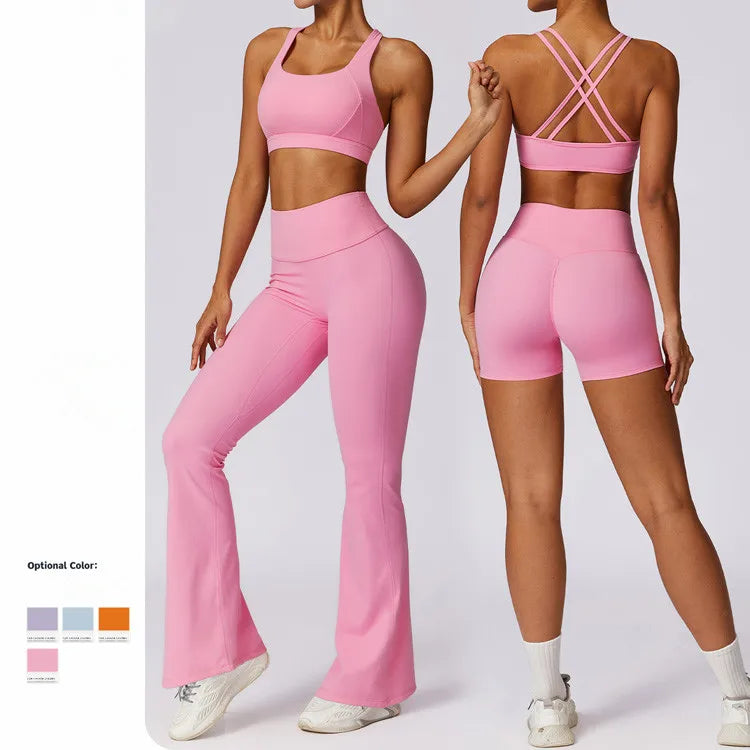 New Quick Drying Tight Yoga Set for Women Slim Beautiful Back Fitness Suit Running Sports Set