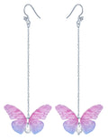 Dianity Chain Threader Hook Earring 925 Sterling Silver Butterfly Long Earrings