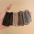 Matte Frosted Plastic Snap Hair Clips for Girls