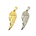 Olivia Rose Angel Wing Charm Fashion Punk Feather Pendant Gold Stainless Steel Wing Pendant for  Men Necklace