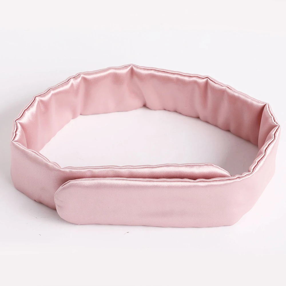 100% Adjustable Facial Silk Hair Band 6A Grade Mulberry Silk Filling Magic Tape Make up Beauty Spa Headband