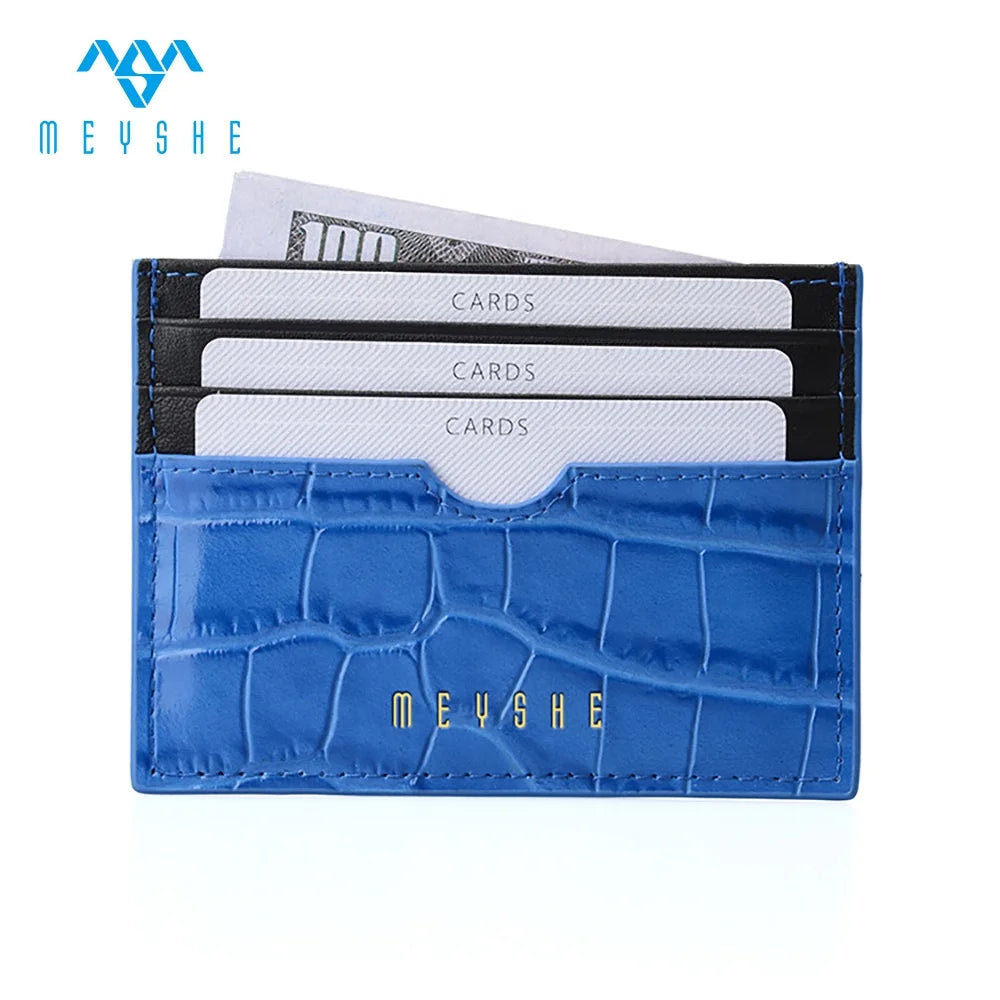 Factory Custom High Quality Crocodile Genuine Cow Hide Wholesale Stylish Credit Card Holder for Women