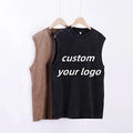 BOTTCOOLA Custom logo 100%Cotton Heat Transfer Printing 230GSM Streetwear Sleeveless Vest Solid Cloth for Fashion Men's Shirt
