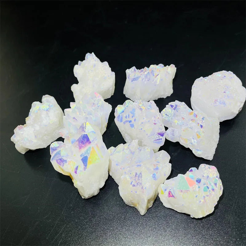 Angel Aura Clear Quartz Cluster Natural Crystal Cluster Aura White Crystal Cluster for Decoration