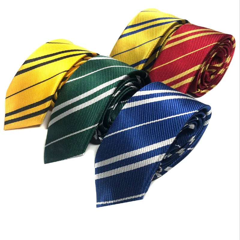 Wholesale Customized Men's Tie with Slytherin Raven Crowch Patch Polyester Material Small Order Customizable College Tie Spots