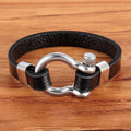 Wholesale Fashion Punk Genuine Leather Bracelet Jewelry and Stainless Steel Clasp for Men China Manufacturer Supplier