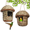 Popular Spot Eco-Friendly Triangle Straw Birdhouse Creative Handmade Birdcage Natural Landscape Garden Decoration All Seasons