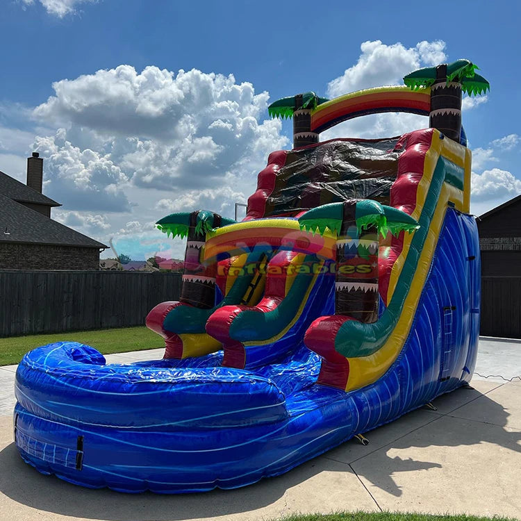 Commercial Pvc Dry Inflatable Waterslide Bouncy Inflatable Stair Swimming Pool Water Slide for Fun Adults