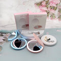 Usb Rechargeable Portable Travel Handheld Pocket  Foldable Led Light Fold Portable Travel Led Make up  Compact Mirror