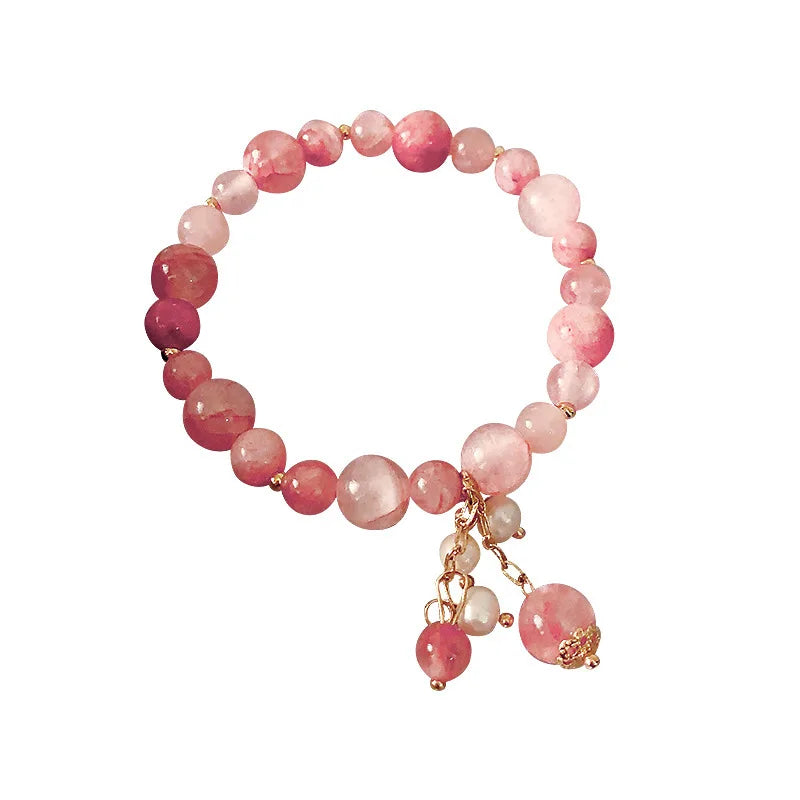 Elegant Crystal Bangle Bracelet Strawberry Crystal Bracelet Natural Crystal Bracelet