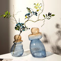 Small-mouthed Gradient Gourd Irregular Rockery Water Culture Glass Large Vase Hall Soft Desktop Crystal Modern Dwax Flower Vase