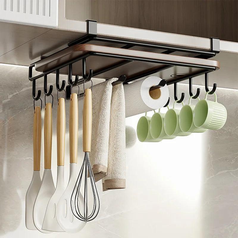 OWNSWING Metal Under Sink Cabinet Organizer Pull Out Sliding Drawers With Wooden Handle