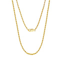 SC29-18K 1.7MM Thick 18K Gold Plated Real 925 Sterling Silver Rope Chain Necklace