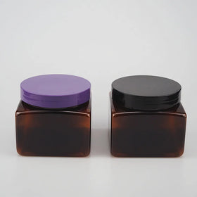 16oz 500g PET Amber Plastic Bath Salt Jar