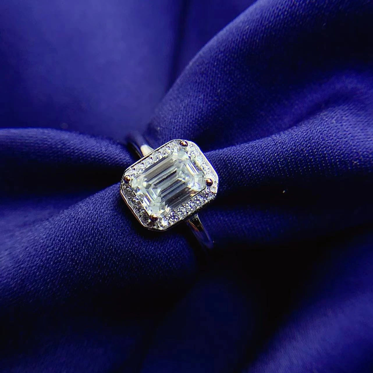 Hot Popular 925 Sterling Silver Wedding Moissanite Ring Set New Design Fashion Wholesale