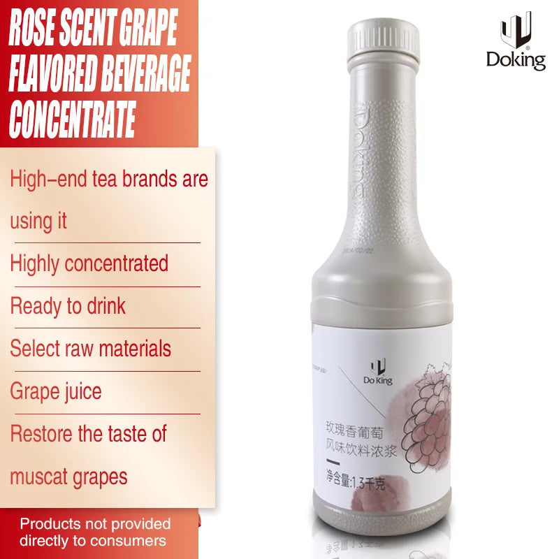 Doking Bubble Tea Ingredient Flavored Concentrate Syrup Grape Concentrate Syrup Purple Grape Syrup for Bubble Tea Smoothie Drink