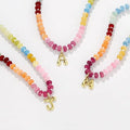 Hot Sale Summer Beach Jewelry Women 14K Letter Pendant Colored Gemstone Stone Necklace