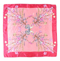 2024 New Fashion Retro Luxury Flower Butterfly Printed Satin Shiny Square Scarf  Kerchief Veil Coverchief Headbatch Head Scarf