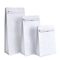 2026 250g Matte Blue Aluminum Foil Flat Bottom Pouch Valve With Zipper for Coffee Bean