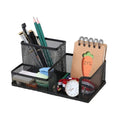 Mesh Desk Organizer Desktop Organizer Metal Office Supplies Caddy with Pencil Holder and Storage Baskets for Desk Accessories