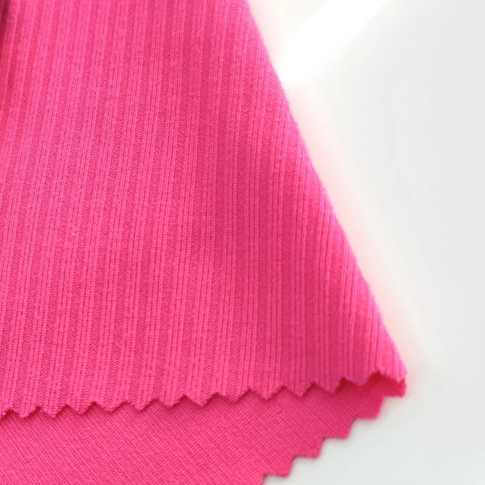 RTS In-Stock Line Texture Fabric 92% Polyester 8% Spandex 100% Polyester Solid Color Elastic Stretch Knit Rib Breathable