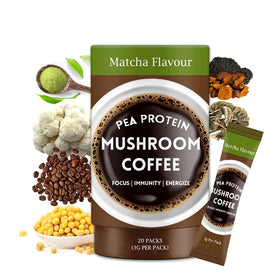 Private Label Pea Protein Blend Matcha Flover Chaga Turkey Tail Mushroom Mixed Inatant Dark Roast Coffee