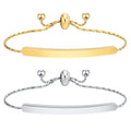 Customizable 18K Gold Friendship Bracelet for Women Girls Stainless Steel Chain Adjustable with Trendy Blank Plate