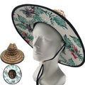 Custom Sublimated Underbrim Printing Embroidered Hand Made Straw Two Tone Hats With Woven logo