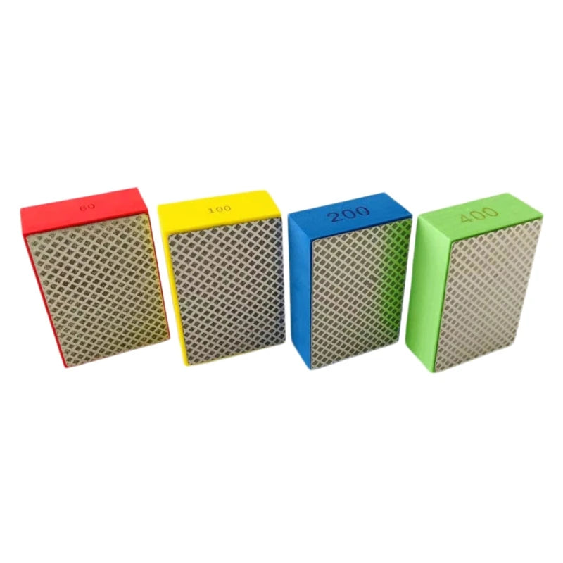 Diamond Hand Polishing Pad Durable 90x55mm Abrasive Sanding Block Wood Metal Glass Tiles Ceramic Grinding-Grit 60/100/200/400#