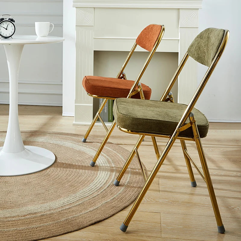 BILIDO Modern Antique Fabric Leg Corduroy Banquet Catering Apartment Warehouse Foldable Dining Room Folding Chair